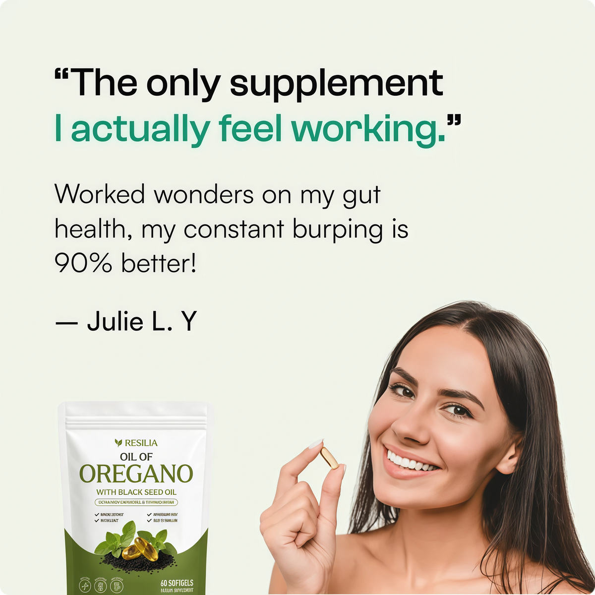 Resilia Softgels with Black Seed Oil – Premium Grade Oregano Oil Capsules for Immune & Digestive Support – Gluten-Free Softgels – Natural Herbal Wellness Supplement (60 Count)