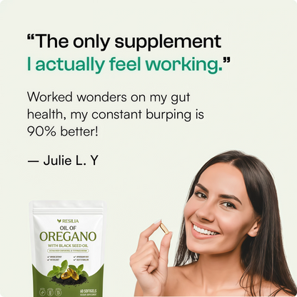 Resilia Softgels with Black Seed Oil – Premium Grade Oregano Oil Capsules for Immune & Digestive Support – Gluten-Free Softgels – Natural Herbal Wellness Supplement (60 Count)